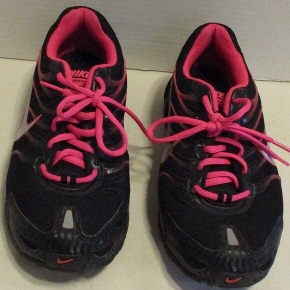 Nike Air Woman Size 9.5 Black Pink Lace Up Running Shoes - Picture 2 of 12